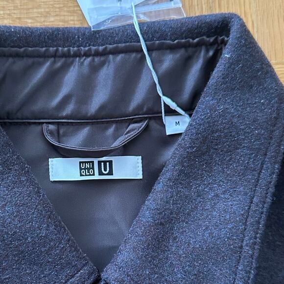 Uniqlo U Fleece Long sleeve shirt Jacket Dark Brown Size Medium New with tag - Picture 3 of 7